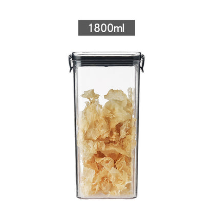 Square Transparent Sealed Fresh-Keeping Box Kitchen Grain Storage Tank Snacks Dried Fruit Storage Tank Factory Direct Sales