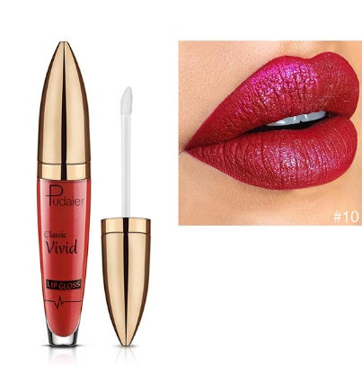 Pudaier matte pearlescent lip gloss non-stick cup diamond lip gloss