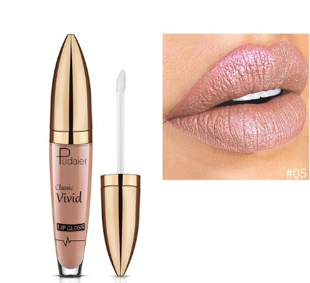 Pudaier matte pearlescent lip gloss non-stick cup diamond lip gloss